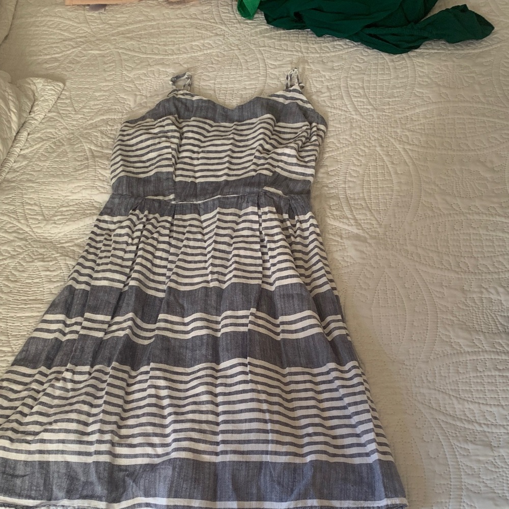 Old Navy Navy and White Textured Dress
